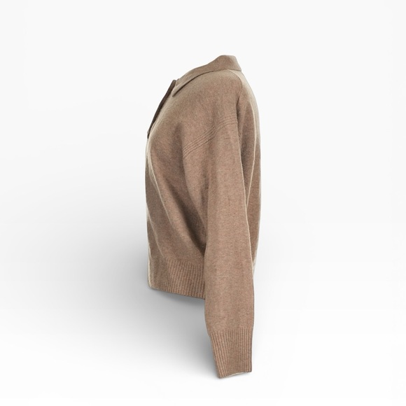 J. Crew Long Sleeve Sweater Polo in Supersoft Yarn Size Medium Tan Wool Blend - Picture 5 of 9